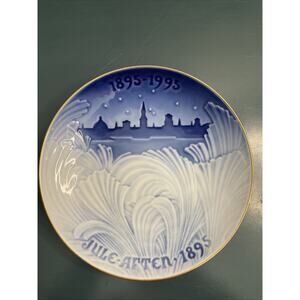 1995 Behind the Frozen Pane, Bing & Grondahl Centennial Plate Blue And White